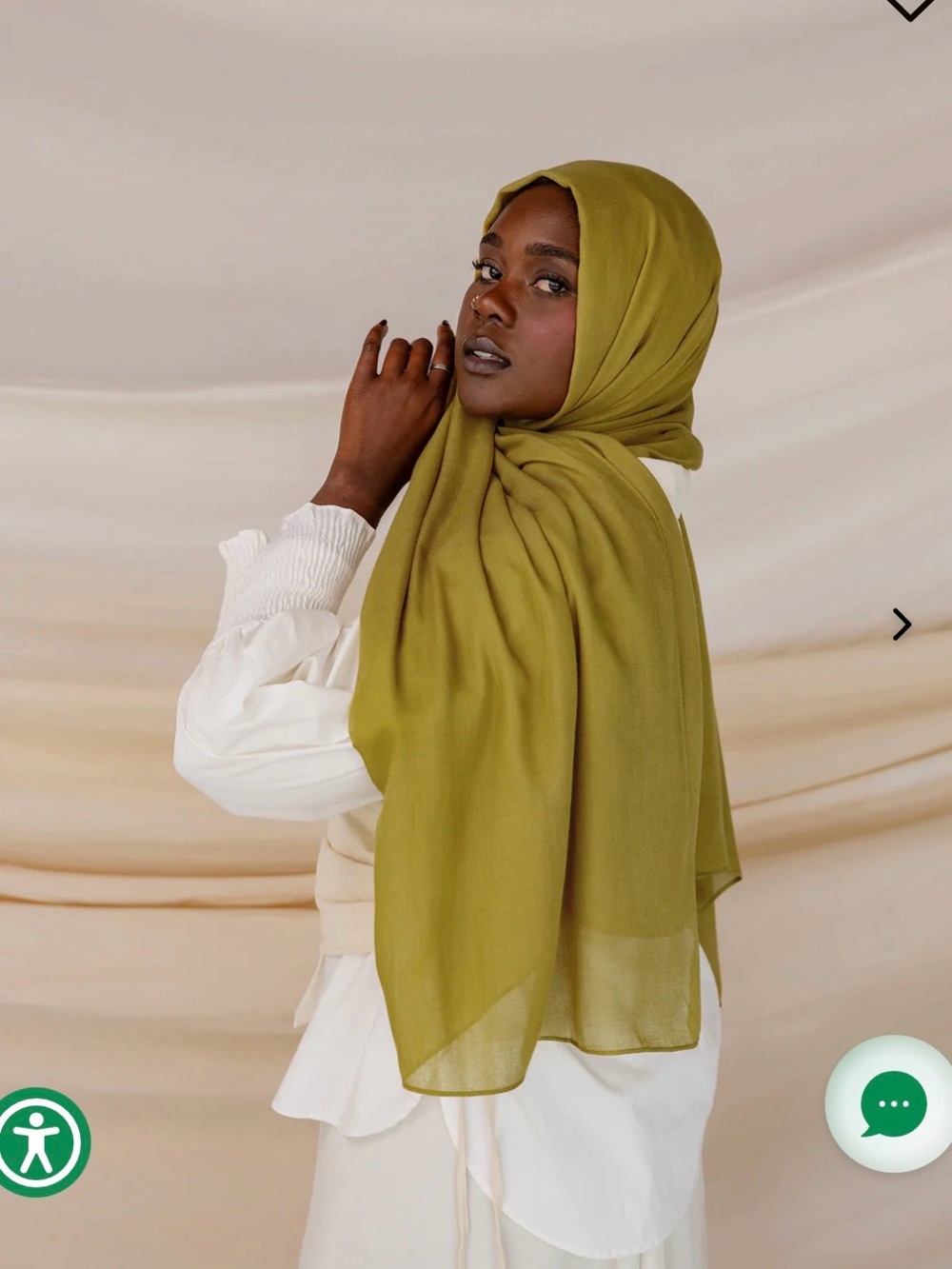 Lightweight Olive Green Hijab Scarf - Women Accessories